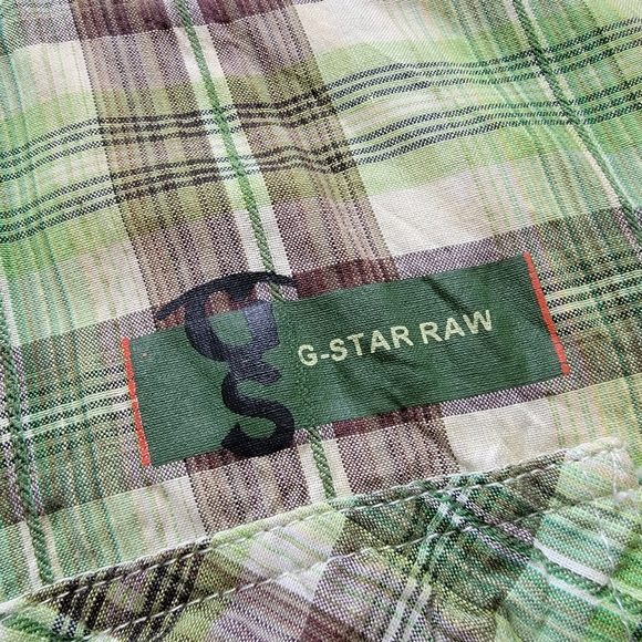 G-Star Raw Plaid Short Sleeve Shirt M S - Picture 6 of 9